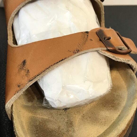 Vintage Birkenstock Milano Caramel Ginger Brown Double Heel Strap Sandals 40 - Picture 8 of 16